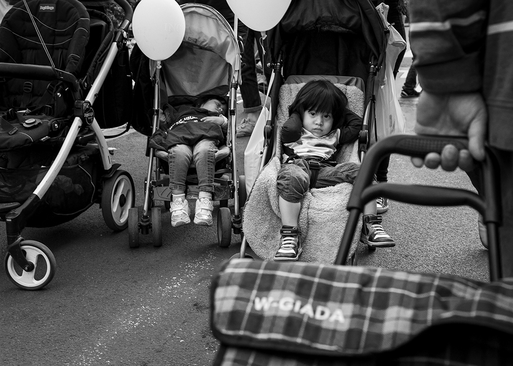 a child in a pram